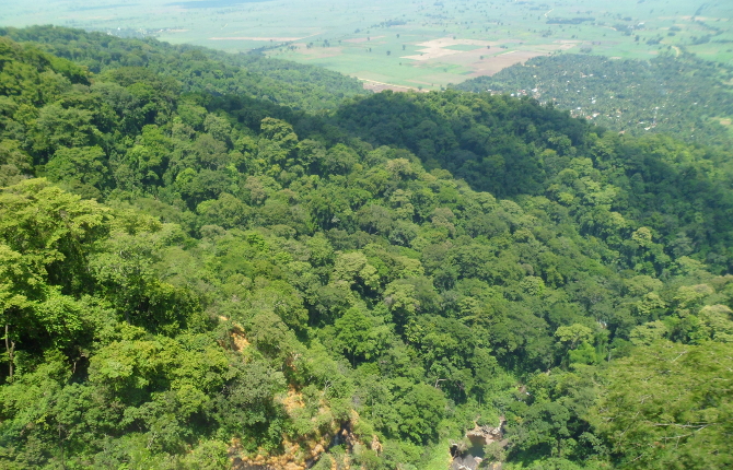 Uitzicht vanaf de Sanje waterval